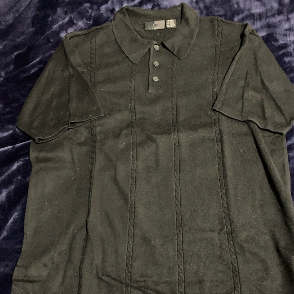 J. Ferrar Black Polo Shirt. Short sleeve. Large